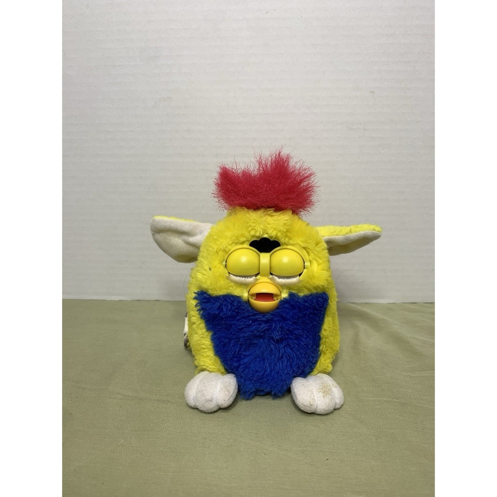 Vintage Furby Babies Yellow Blue Pink Mohawk 70-940 Tiger 1999 Tested Works‎ Tag